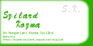 szilard kozma business card