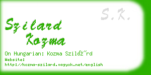 szilard kozma business card